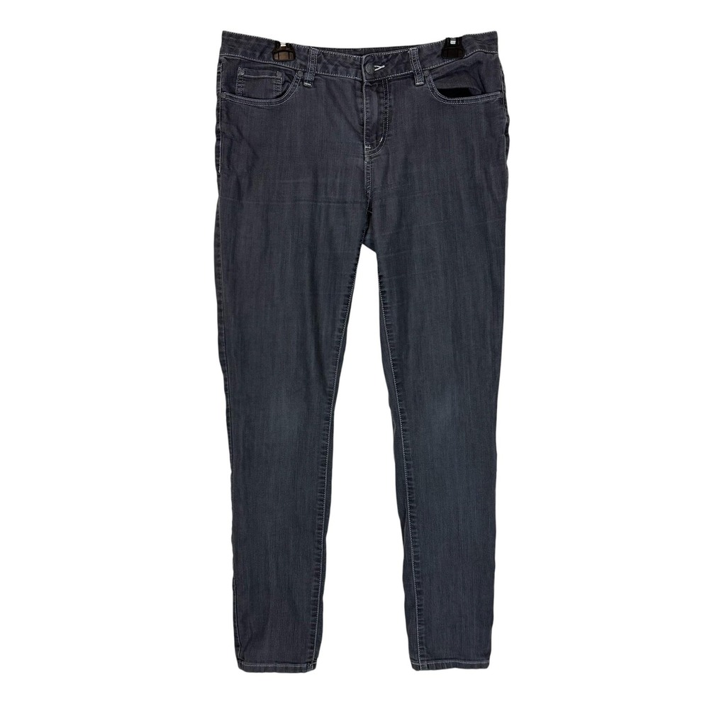 PrAna Jeans‎ Womens 10/30 Gray Dark Wash Slim Straight Mid Rise Stretch Denim